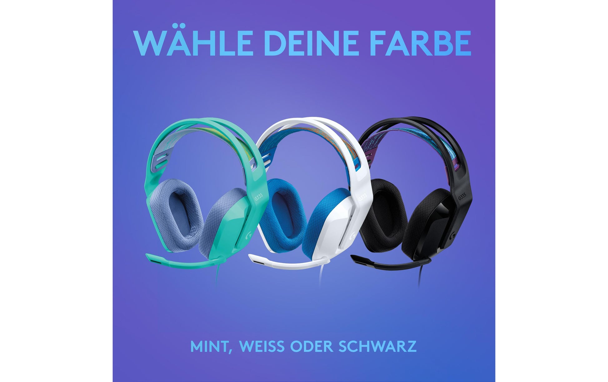 Logitech G G335 Gaming-Headset – Over-Ear, Stereo, Kabelgebunden, 3,5 mm Klinke, Schwarz