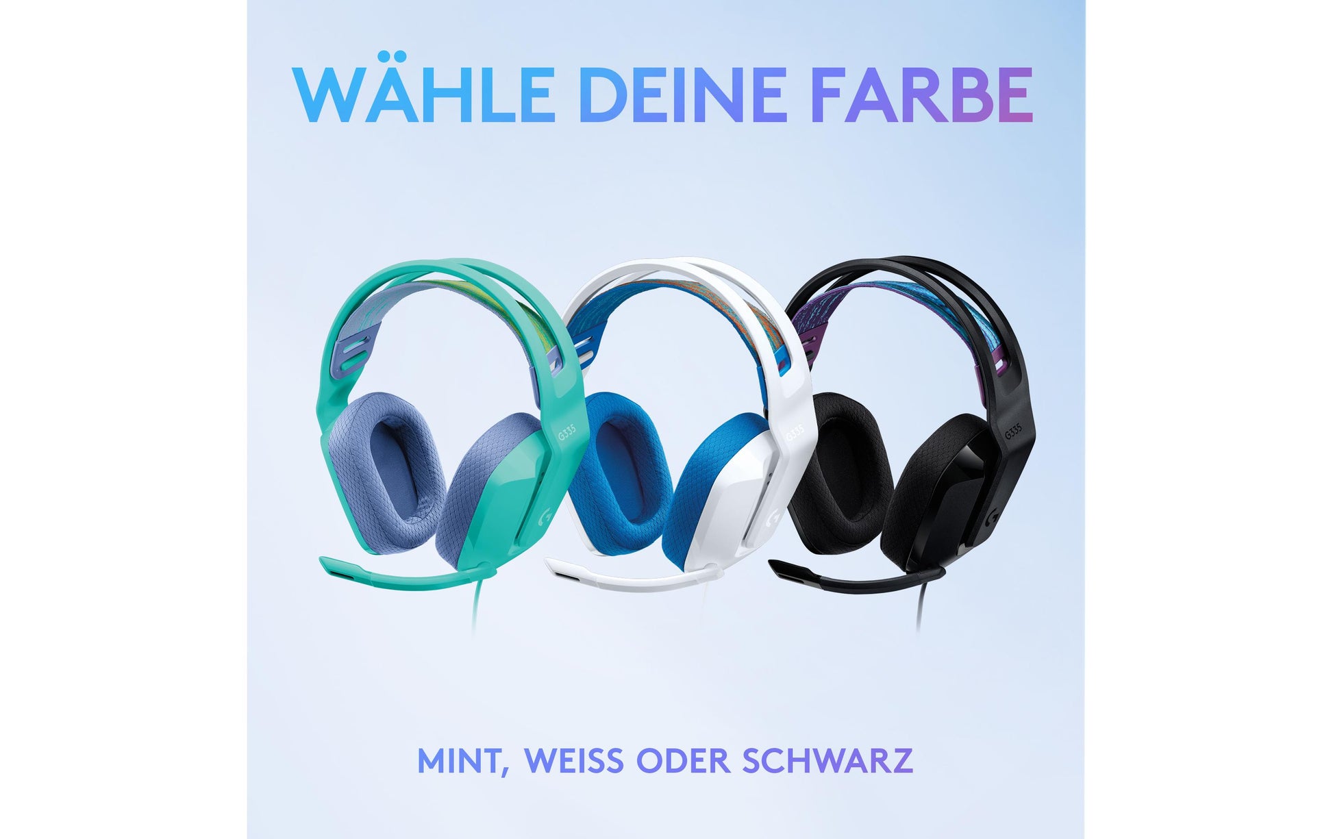 Logitech G G335 Gaming-Headset – Over-Ear, Stereo, Kabelgebunden, 3,5 mm Klinke, Weiss