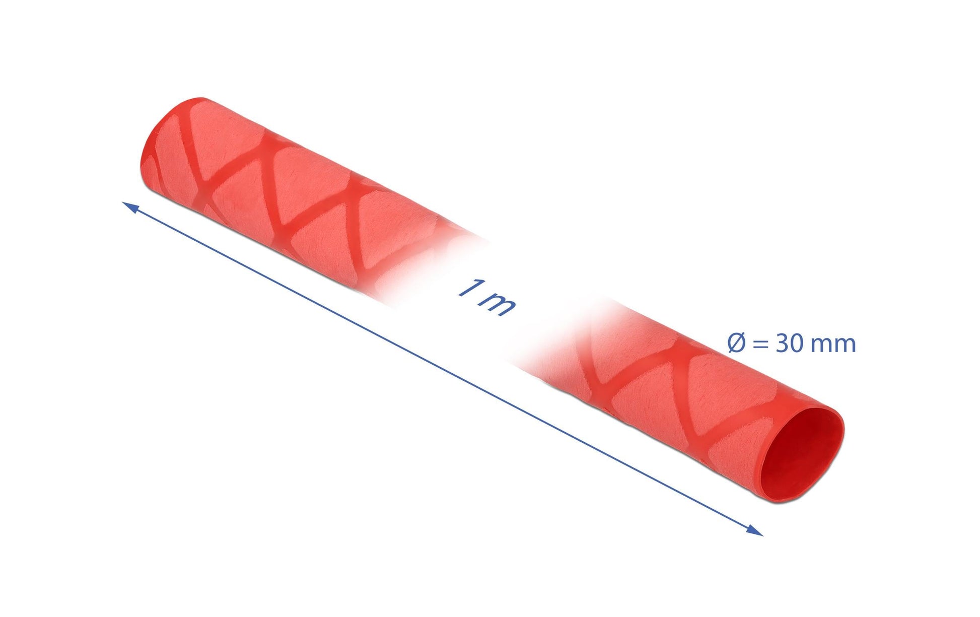 DeLOCK Schrumpfschlauch, Ø 30 mm, 1 m – rot