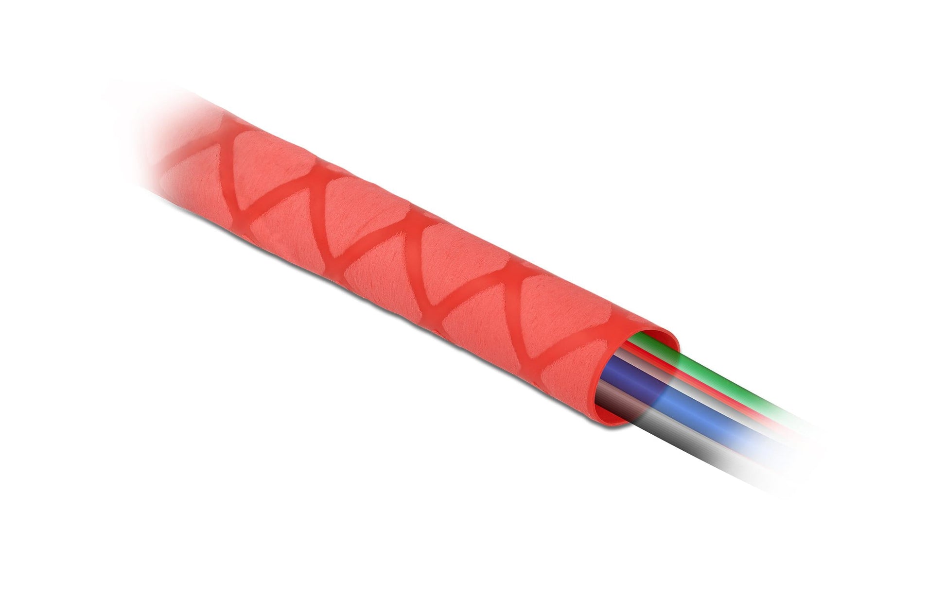 DeLOCK Schrumpfschlauch, Schrumpfungsrate 2:1, Polyolefin, Ø 50 mm × 1 m – Rot