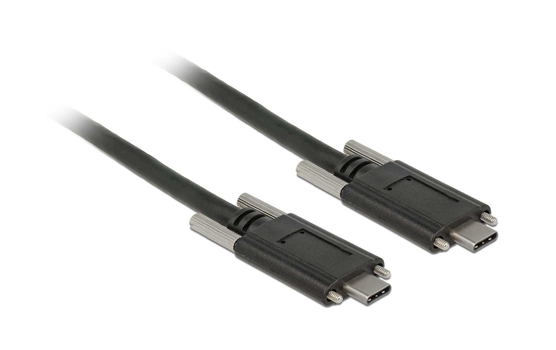 DeLOCK USB-C auf USB-C Kabel – USB 3.2 Gen 2 (10 Gbit/s) – 1 m – Verschraubbar, Goldstecker – Schwarz