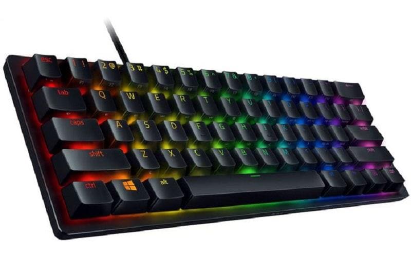 Razer Huntsman Mini – Tastatur, kabelgebunden (USB-A), CH-Layout (DE-CH), 60%, mechanisch (Razer Purple)