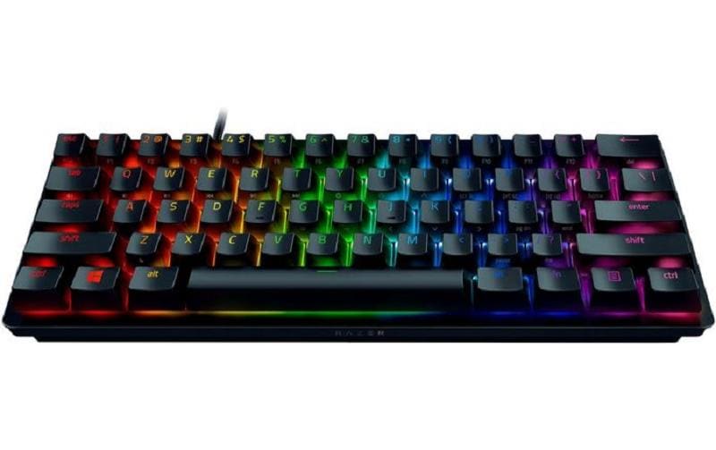 Razer Huntsman Mini – Tastatur, kabelgebunden (USB-A), CH-Layout (DE-CH), 60%, mechanisch (Razer Purple)