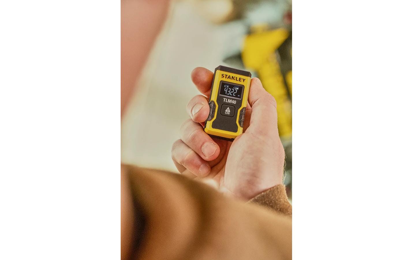 Stanley Laserentfernungsmesser TLM40, Kunststoff, Gelb/Schwarz, inkl. USB-Kabel