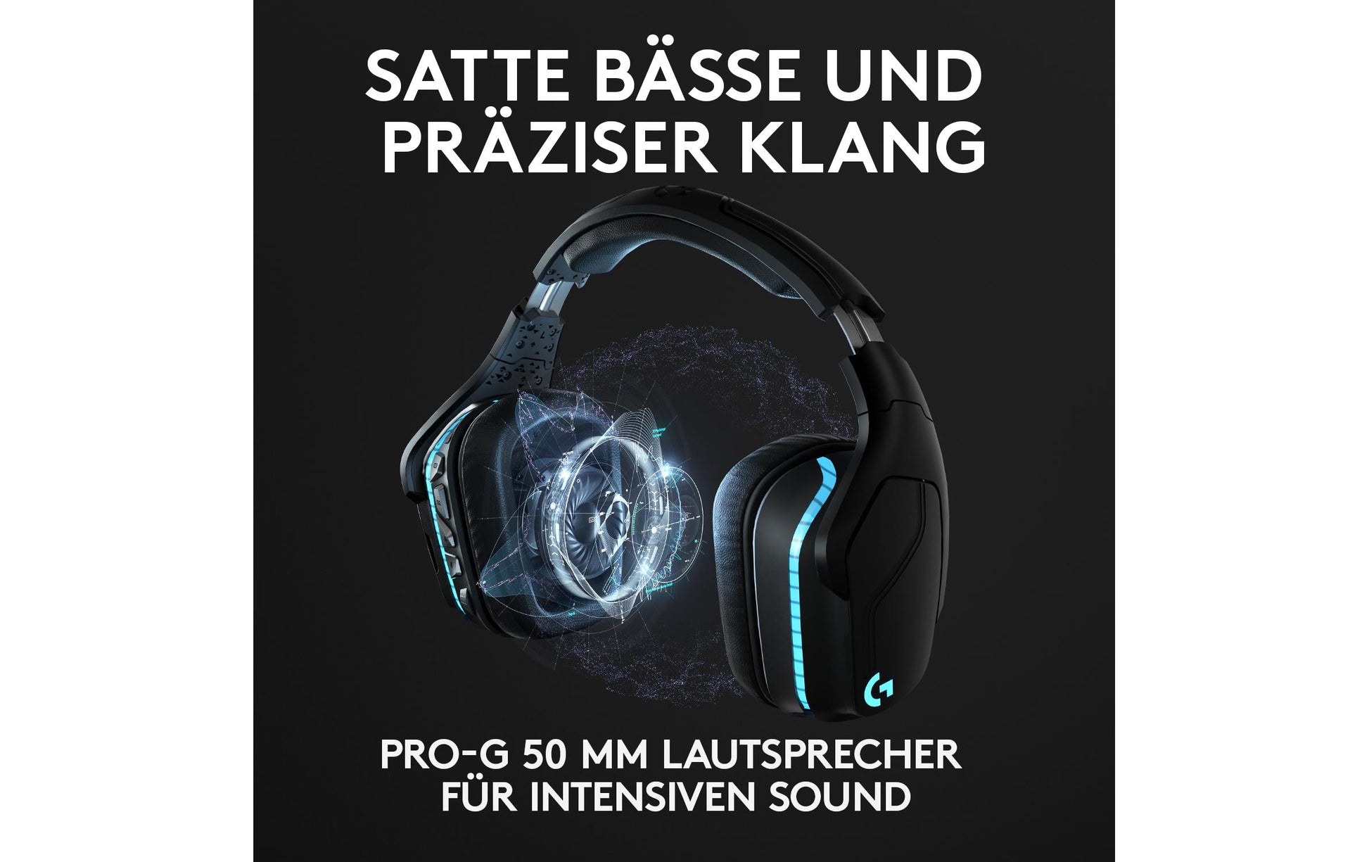 Logitech G G935 Gaming-Headset – Over-Ear, Kabellos + 3,5 mm Klinke, ANC, mit USB-A-Dongle