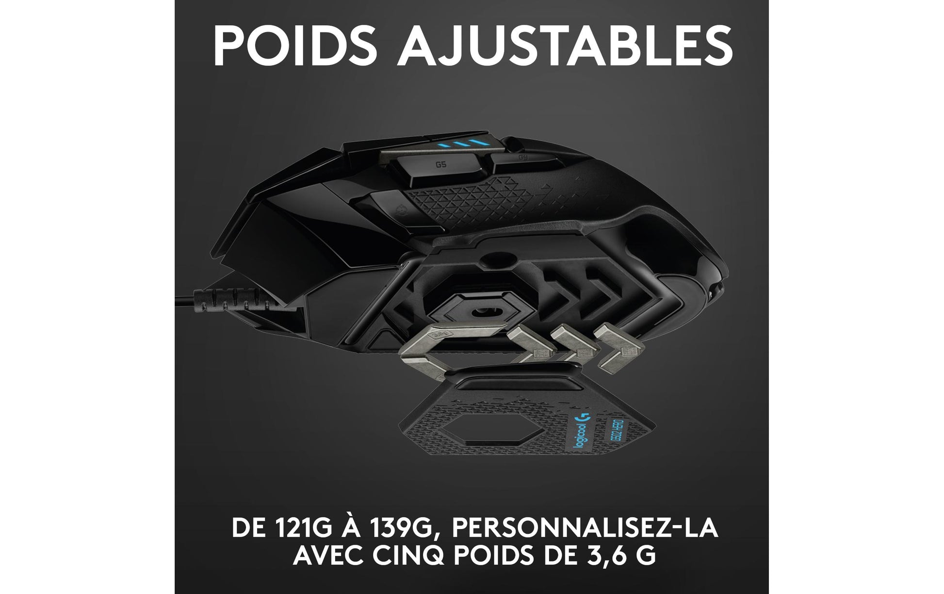Logitech G G502 HERO – Gaming-Maus – Kabelgebunden (USB‑A), 25600 DPI, RGB-Beleuchtung, rechts, Schwarz