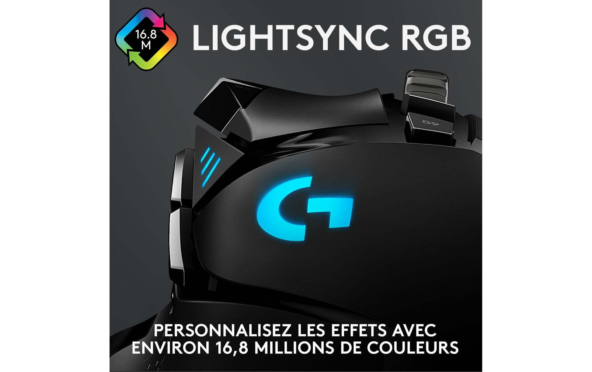 Logitech G G502 HERO – Gaming-Maus – Kabelgebunden (USB‑A), 25600 DPI, RGB-Beleuchtung, rechts, Schwarz