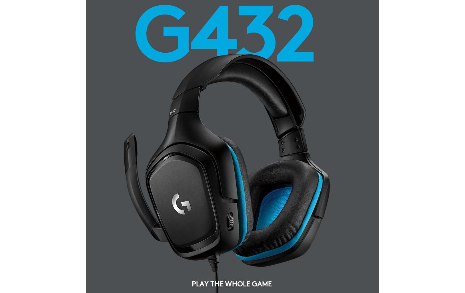 Logitech G G432 Gaming-Headset – Over-Ear, Stereo, Kabelgebunden, 3,5 mm Klinke, ANC, Schwarz/Blau