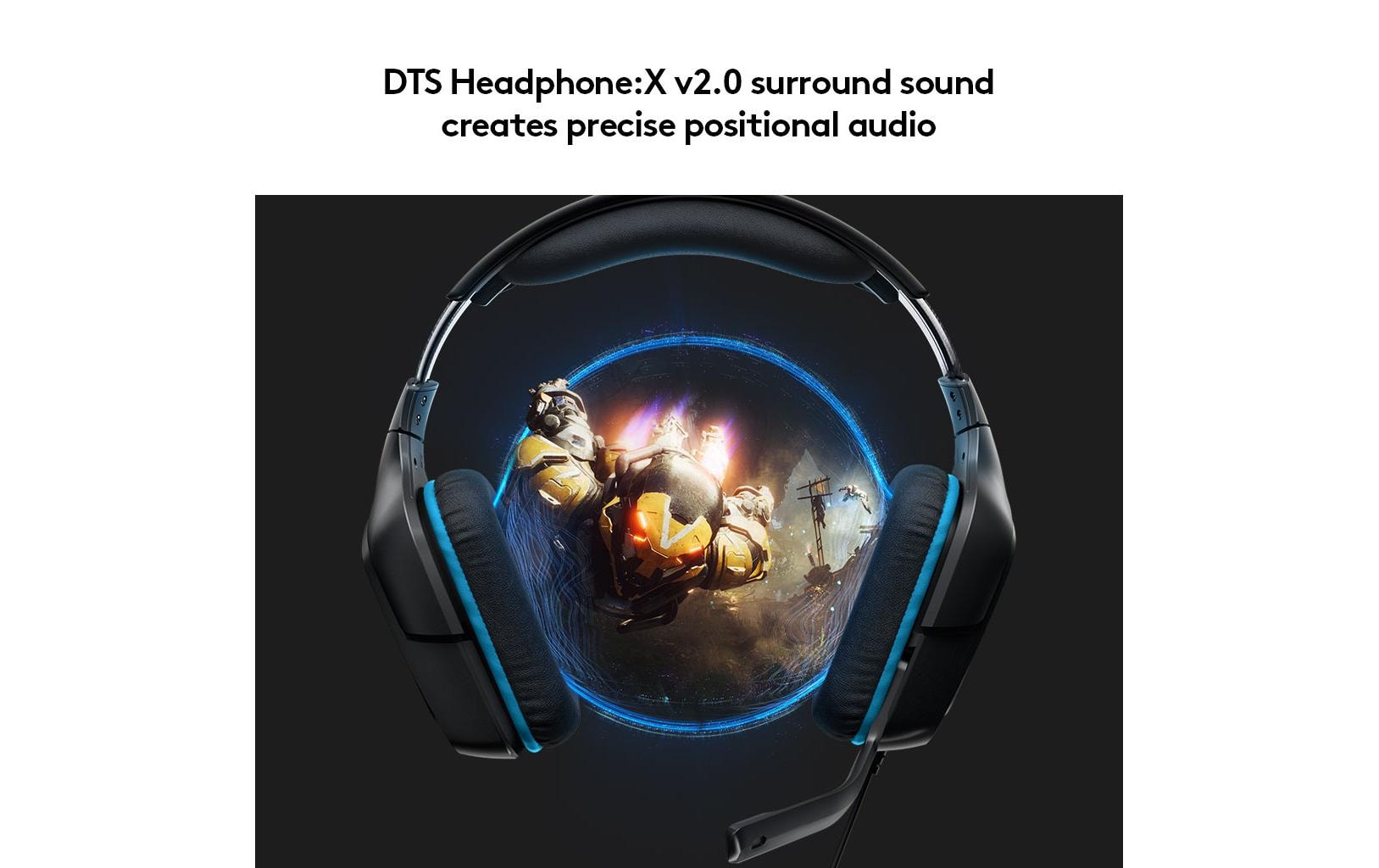 Logitech G G432 Gaming-Headset – Over-Ear, Stereo, Kabelgebunden, 3,5 mm Klinke, ANC, Schwarz/Blau