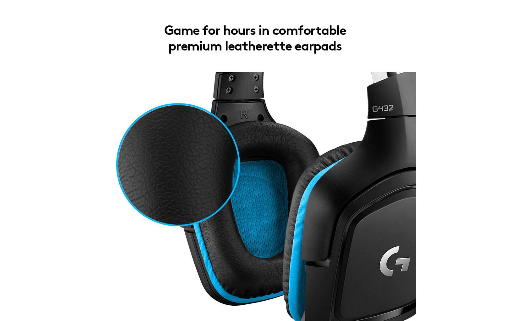 Logitech G G432 Gaming-Headset – Over-Ear, Stereo, Kabelgebunden, 3,5 mm Klinke, ANC, Schwarz/Blau