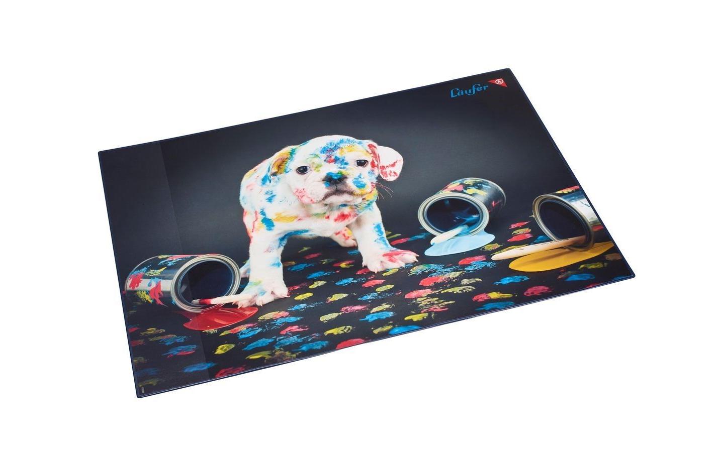 Laufer Schreibtischunterlage Bunter Hund – 530 × 400 mm, Kunststoff, Mehrfarbig, 1 Stück