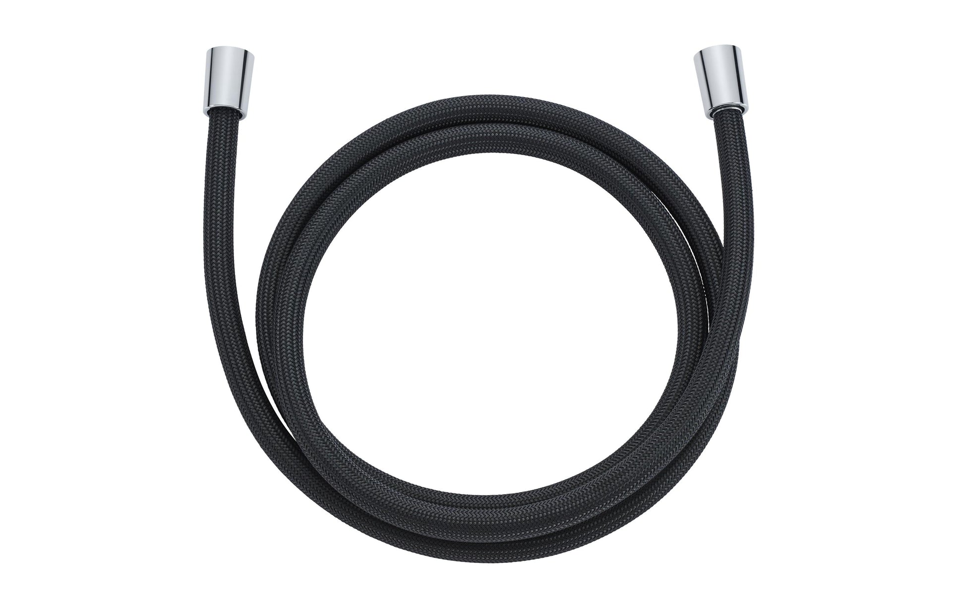Diaqua Duschschlauch CHROMALUX Zero – 150 cm, Polyethylen (PE), Chromabschluss, 1/2-Anschluss, Schwarz