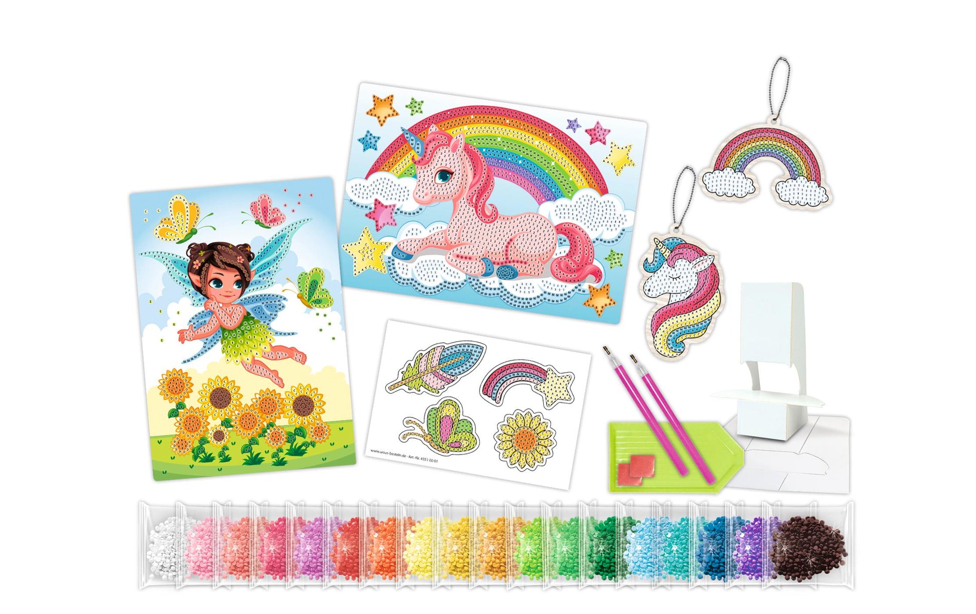 URSUS Creativ-Set – Diamond-Painting-Set – Magic – 13-teilig – ab 8 Jahren
