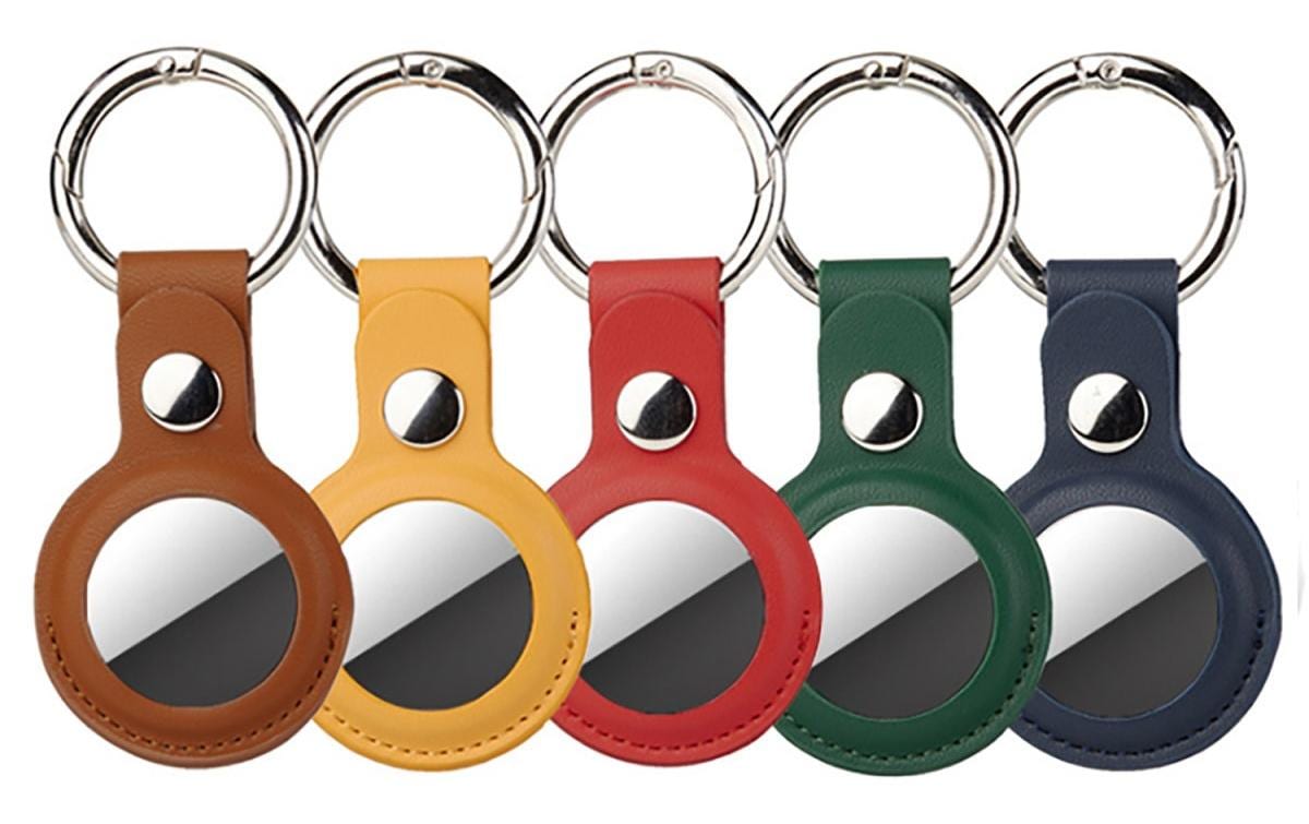 4smarts Pouch/Umhängetasche – für Apple AirTag – PU, Mehrfarbig, mit Schlüsselanhänger