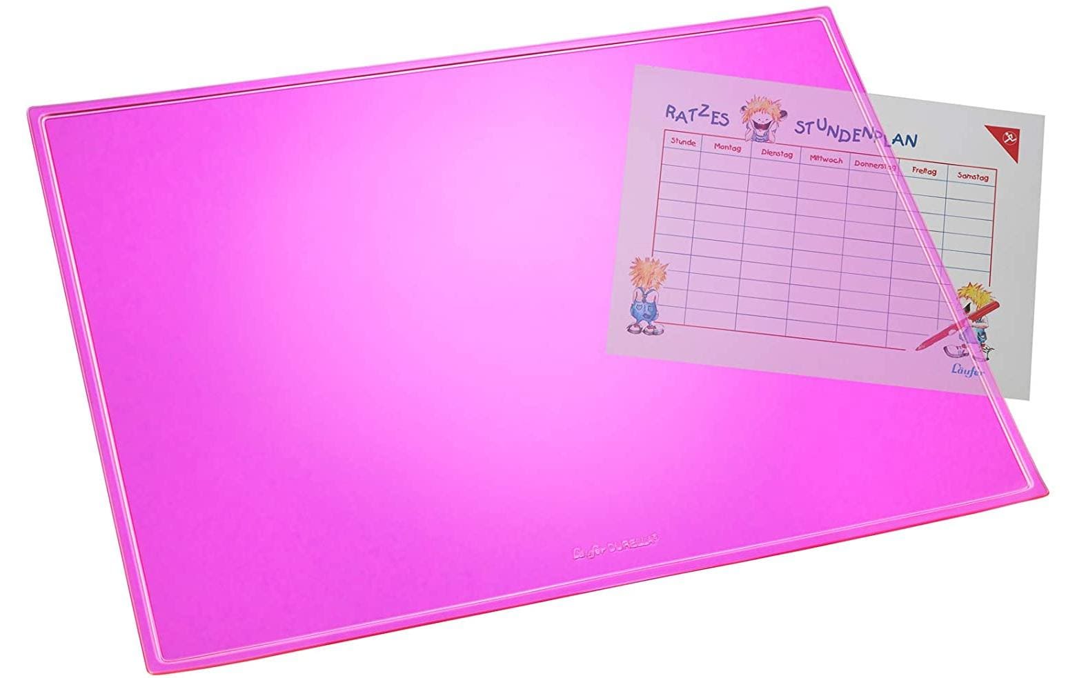 Laufer Läufer – Durella Schreibtischunterlage – 400 × 530 mm, Kunststoff, Pink, 1 Stück