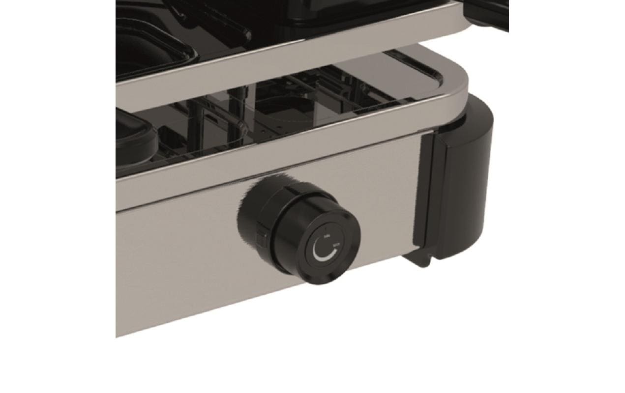 Koenig Raclette-Gerät B02246 – 8 Personen, 1200 W, 8 Pfännchen, Antihaftbeschichtet – Schwarz/Edelstahl
