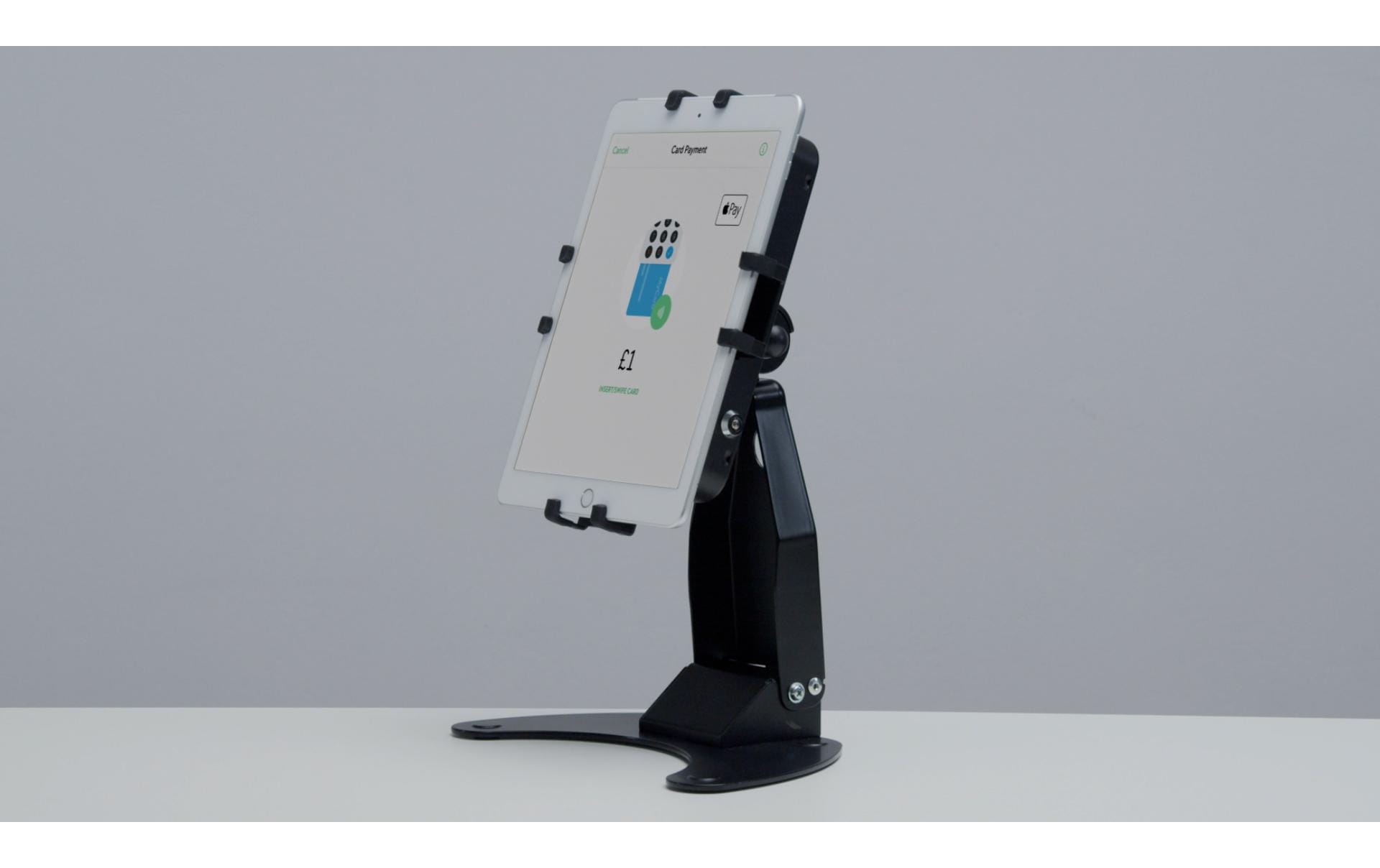 Multibrackets Tablet-Tischhalterung für iPad – bis 13", abschliessbar, VESA 75×75 – Schwarz