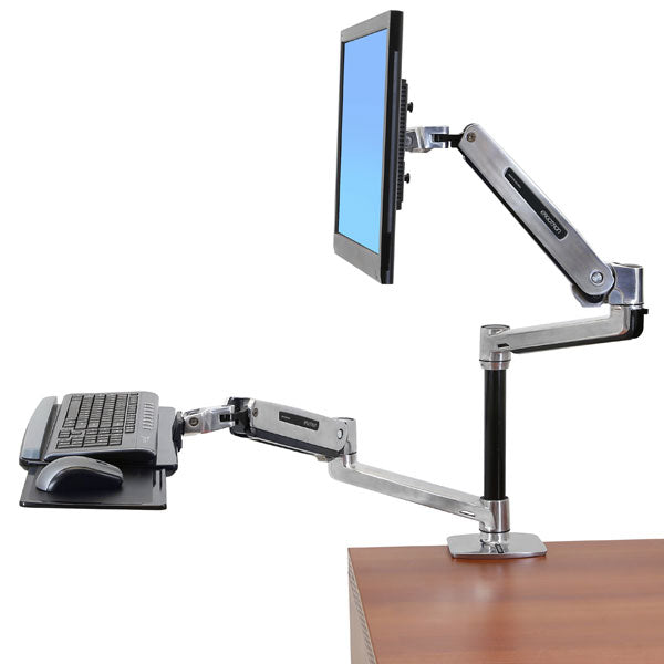 Ergotron LX Sit-Stand Tischhalterung – Monitorarm – bis 42", 3,2–11,3 kg, höhenverstellbar, silber