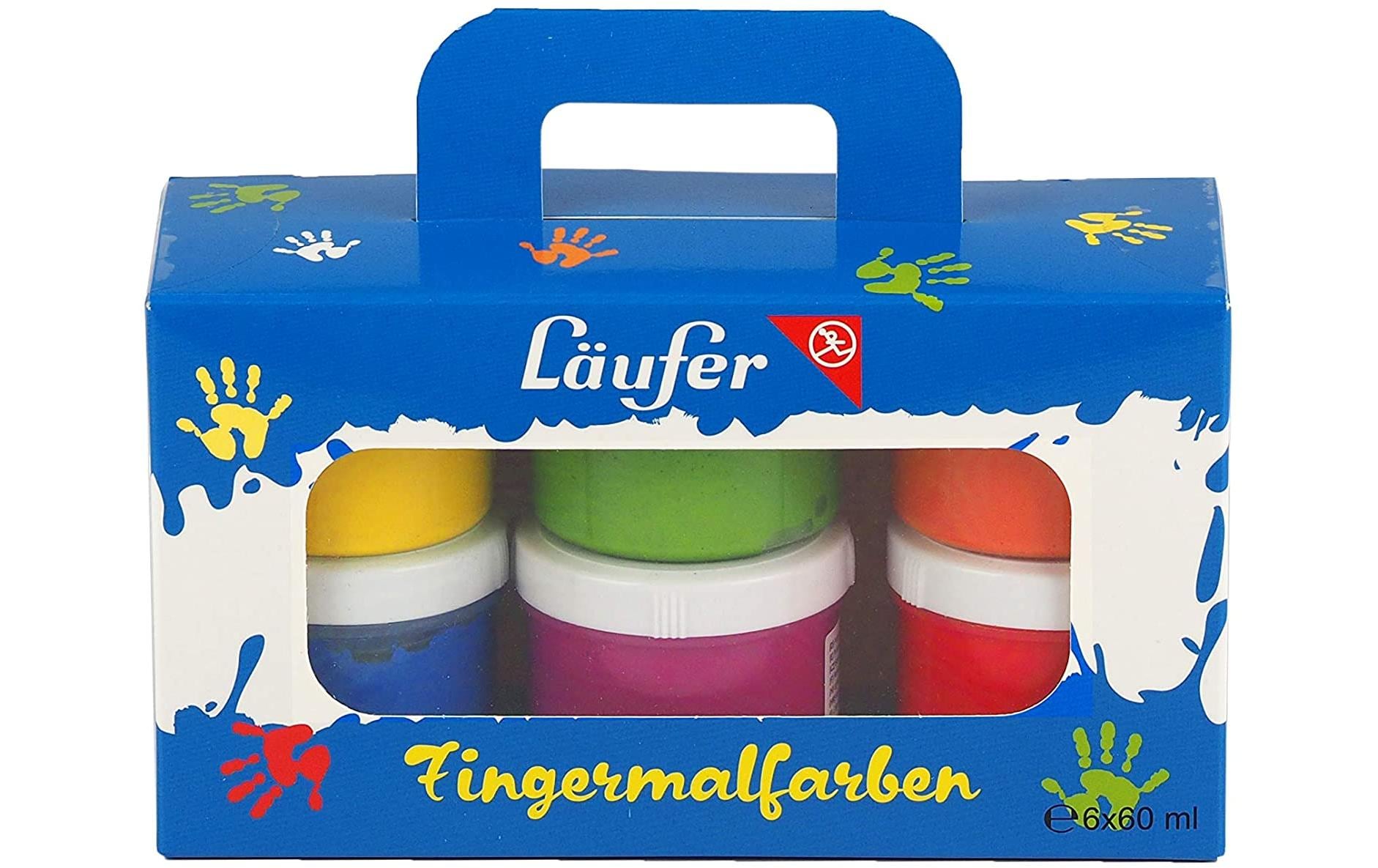 Laufer Fingerfarben – Mehrfarbig – 6 Farben, 6×60 ml (360 ml)