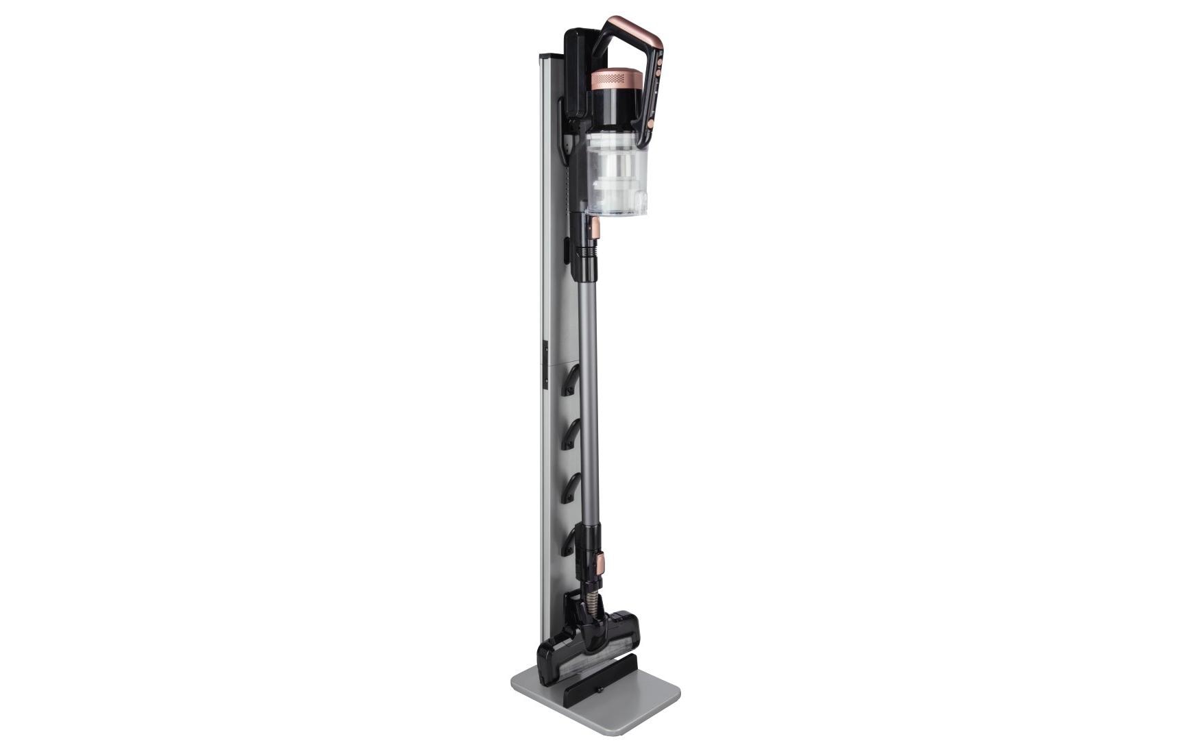 Xavax Zubehörhalter 00110235 – Standfuss – Aluminium, schwarz, für Stabstaubsauger – 22,0 × 29,5 × 128,0 cm