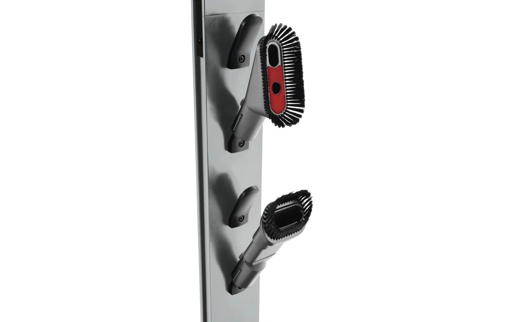Xavax Zubehörhalter 00110235 – Standfuss – Aluminium, schwarz, für Stabstaubsauger – 22,0 × 29,5 × 128,0 cm
