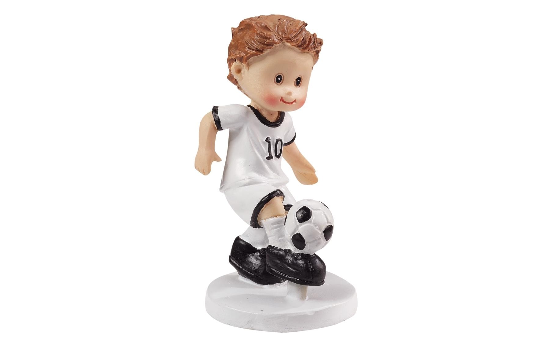HobbyFun Mini-Figur Fussballer, 8,5 cm, Polyresin, Weiss