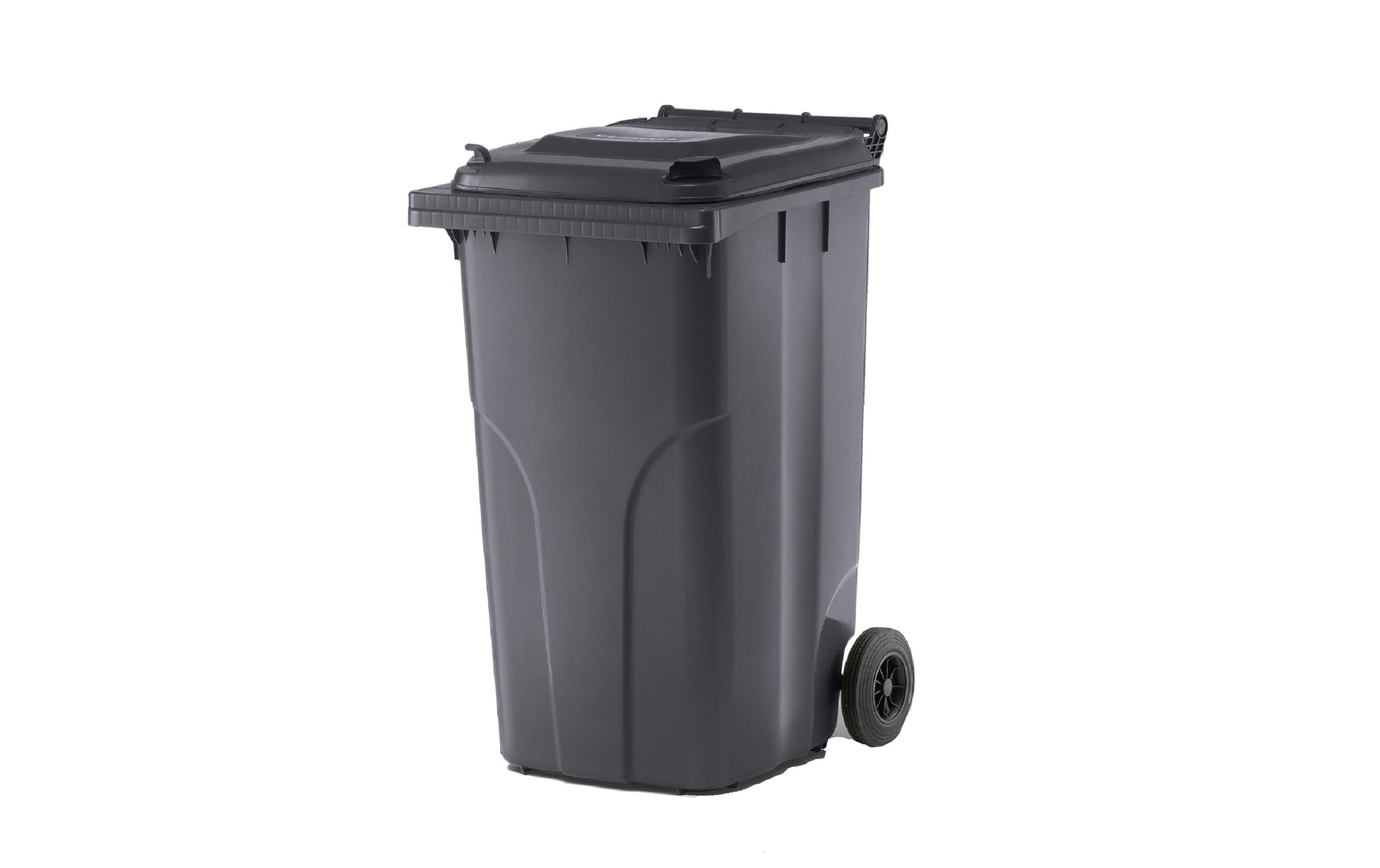 Verwo Abfallcontainer – 240 l – mit Deckel – Kunststoff, Anthrazit – B × H × T 580 × 1060 × 740 mm