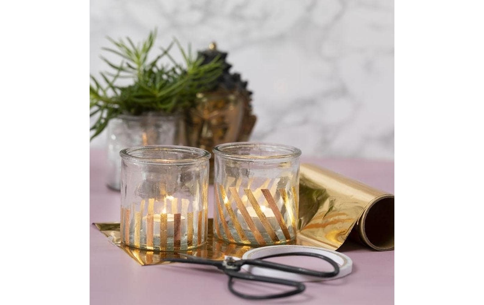 Creativ Company Kerzenglas – Glas, transparent – Ø 7,8 × 7,8 cm – 6-teilig