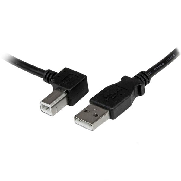StarTech.com USB-A auf USB-B Kabel – USB 2.0 (480 Mbit/s) – 2 m – Links abgewinkelt – Schwarz