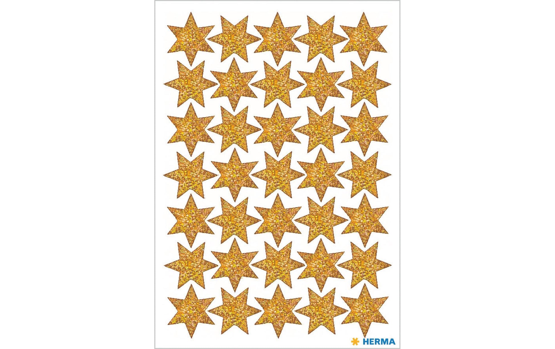 HERMA Geschenketiketten – Sterne – 35 Etiketten – permanent, Kunststoff – Bogen 84 × 120 mm, Gold