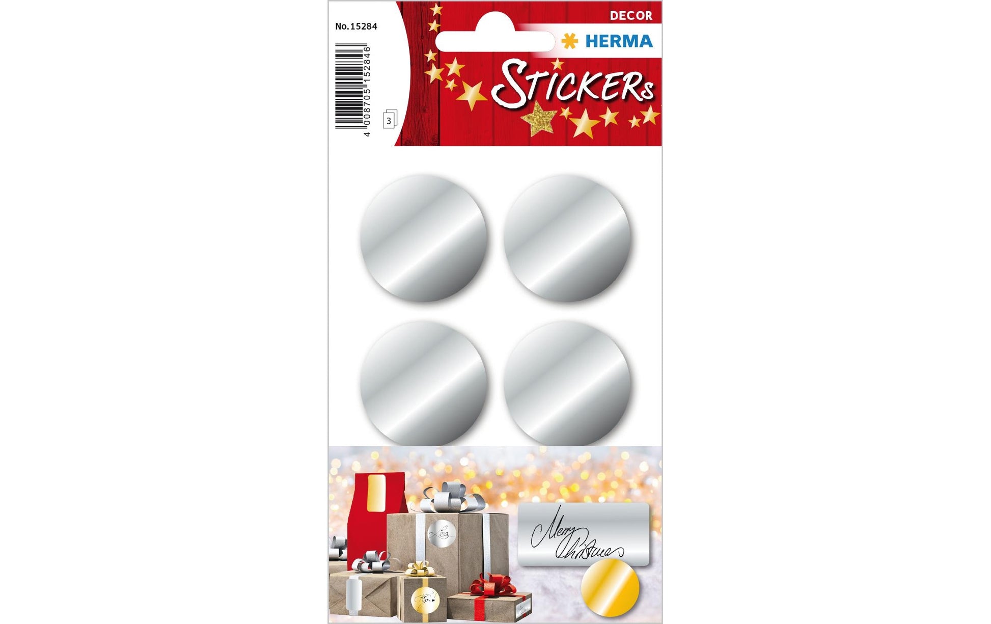HERMA Schmucketiketten – 18 Stück – permanent – Silber