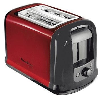 Moulinex Toaster Subito – 2 Scheiben, 7 Stufen, 850 W – rot/edelstahl