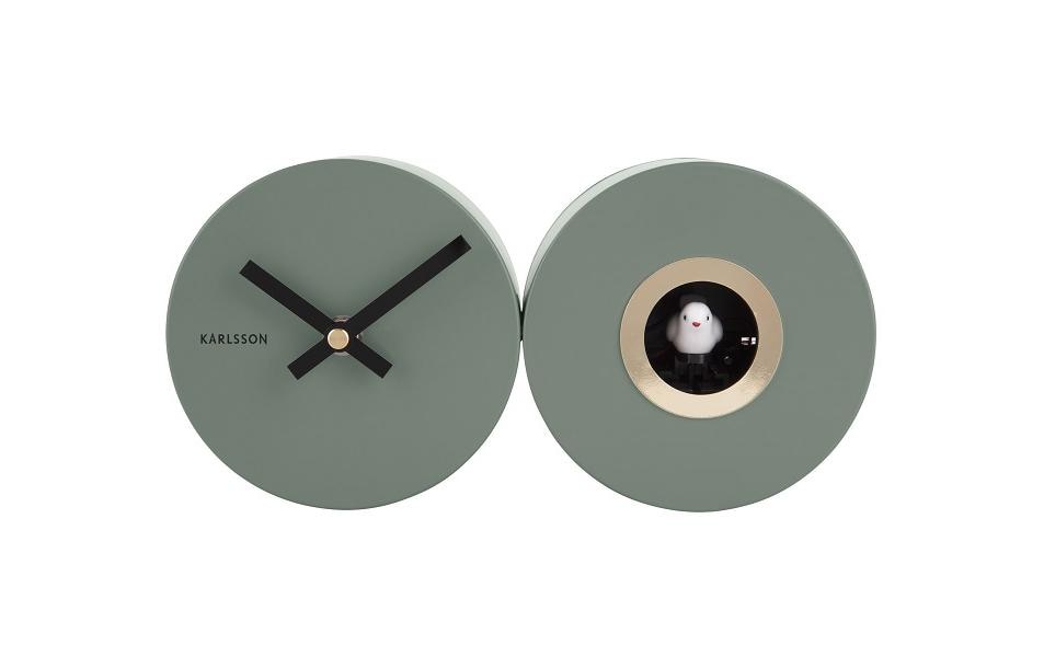 Karlsson Wanduhr Kuckuck Grün matt – Quarzuhr