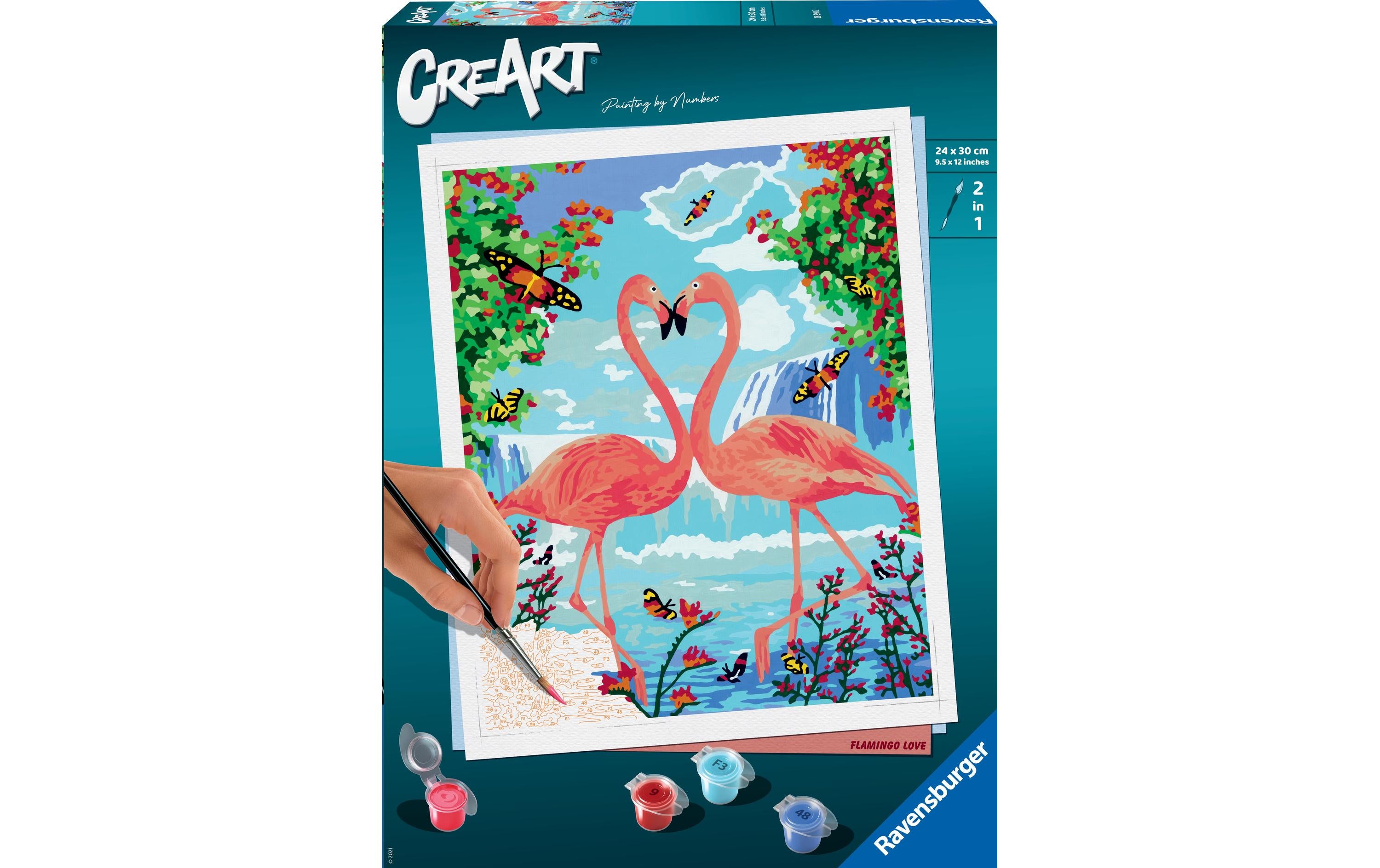 Ravensburger Serie C – Malen-nach-Zahlen-Set – Flamingo Love – ab 12 Jahren