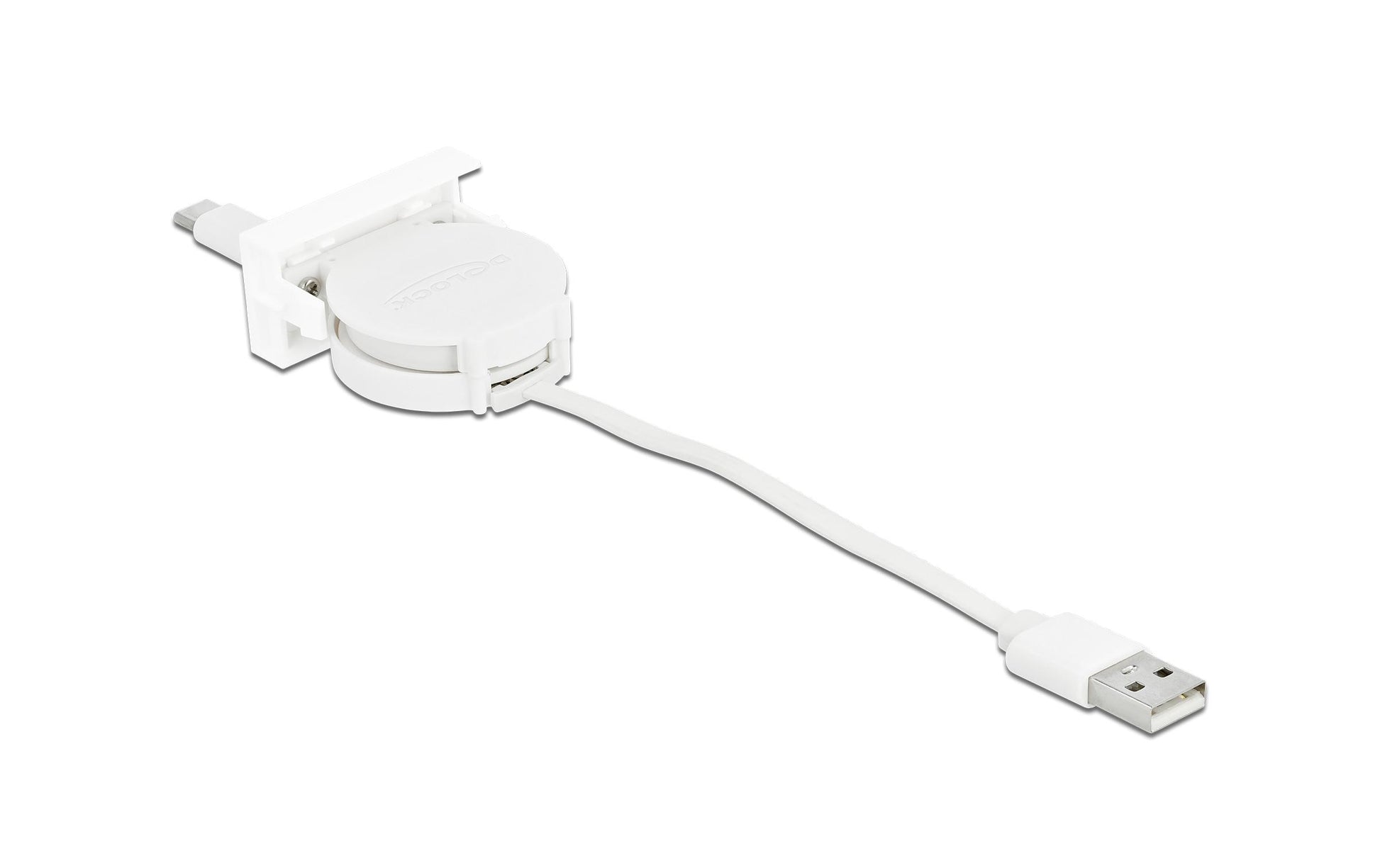 DeLOCK USB-A auf USB-C Kabel – USB 2.0 (480 Mbit/s) – 0,62 m – Flachband – Weiss
