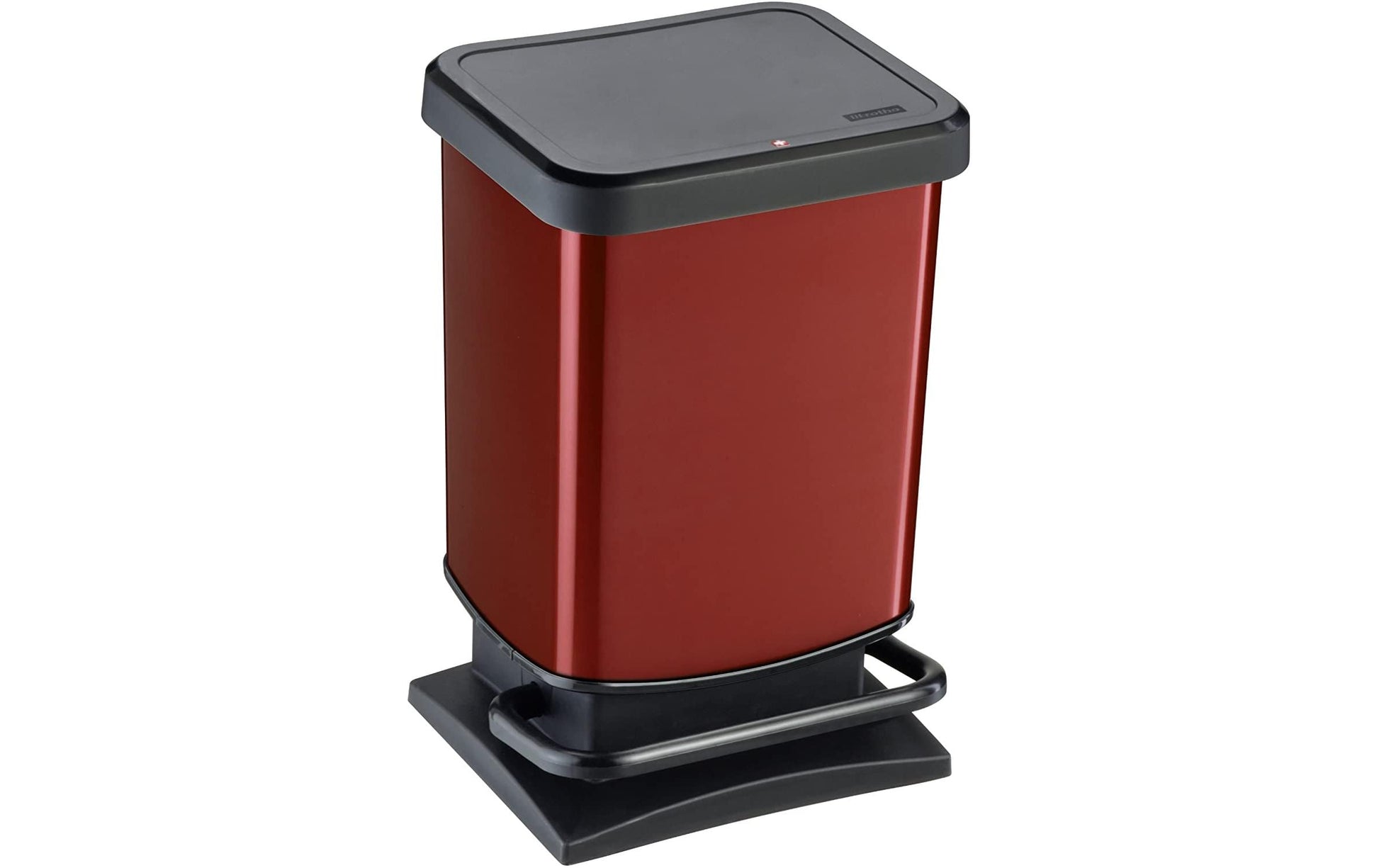 Rotho Papierkorb Paso – 20 l – Kunststoff, Rot – B × H × T 266 × 457 × 293 mm