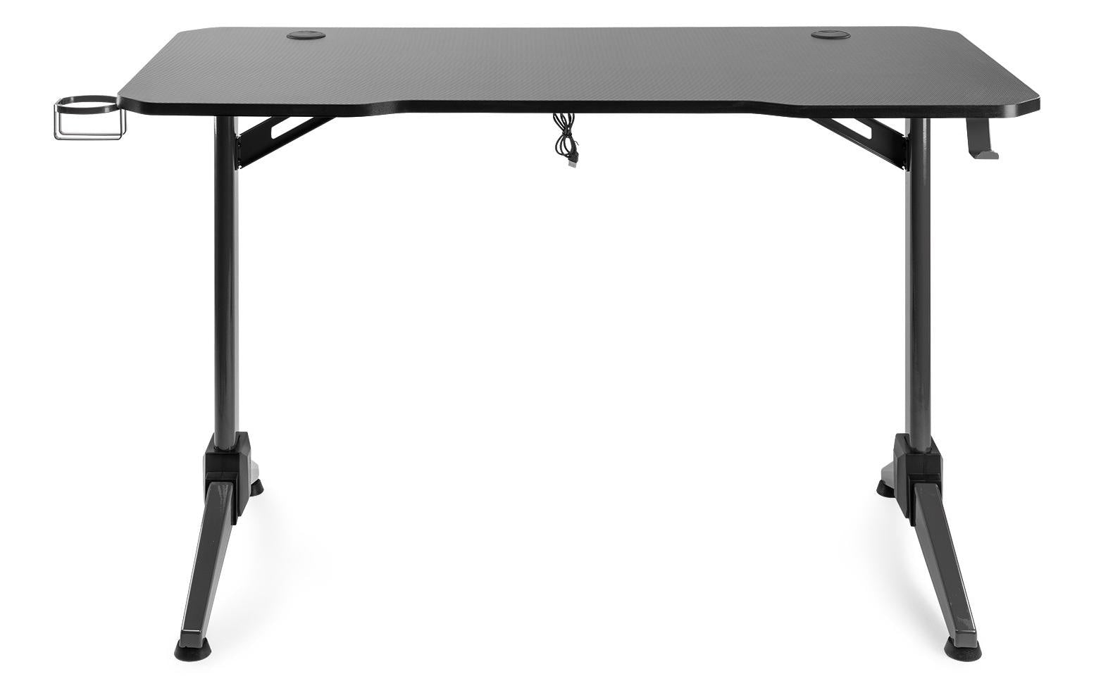 Vonyx Rollbarer Computertisch, 1'200×750×600 mm, bis 100 kg, mit Beleuchtung, schwarz