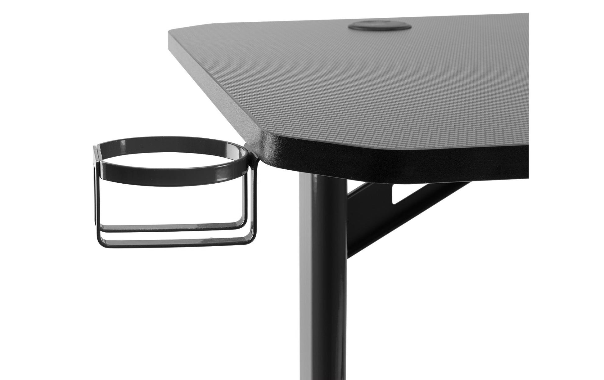 Vonyx Rollbarer Computertisch, 1'200×750×600 mm, bis 100 kg, mit Beleuchtung, schwarz