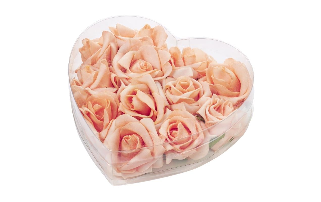 HobbyFun Streu-Rosen, Rose, 5 cm, Set à 12, rosa, Kunststoff