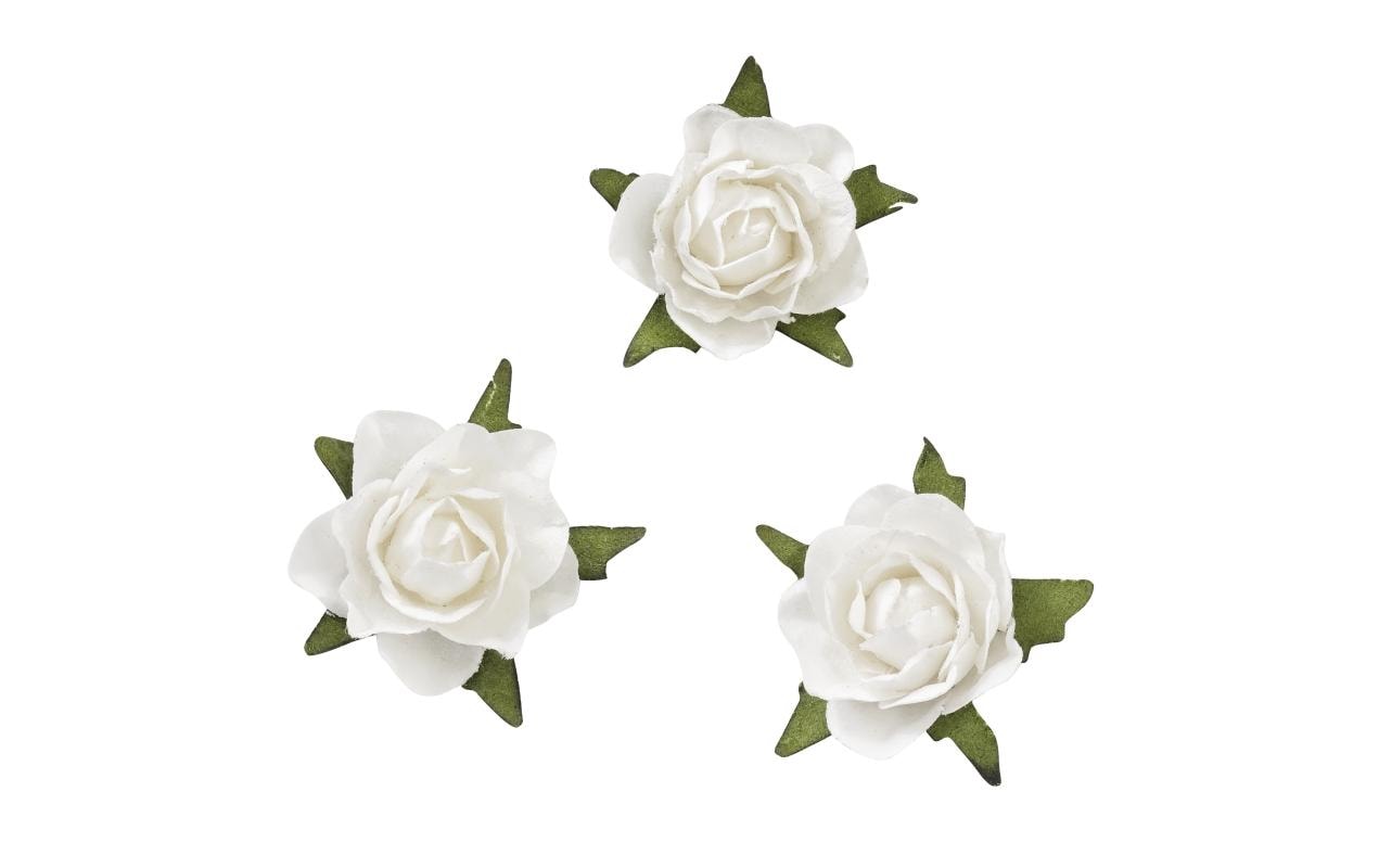 HobbyFun Streu-Rosen, Kunststoff, Weiss, 20 mm, 20 Stk