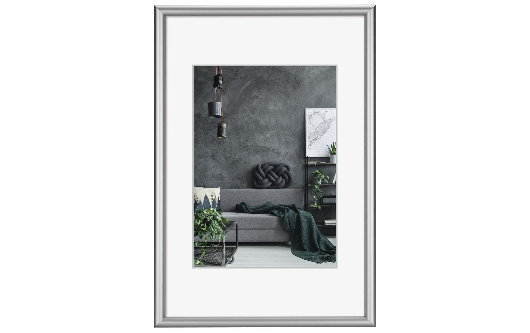 Hama Bilderrahmen – für 28 × 35 cm – Aluminium & Kunststoff, Silber