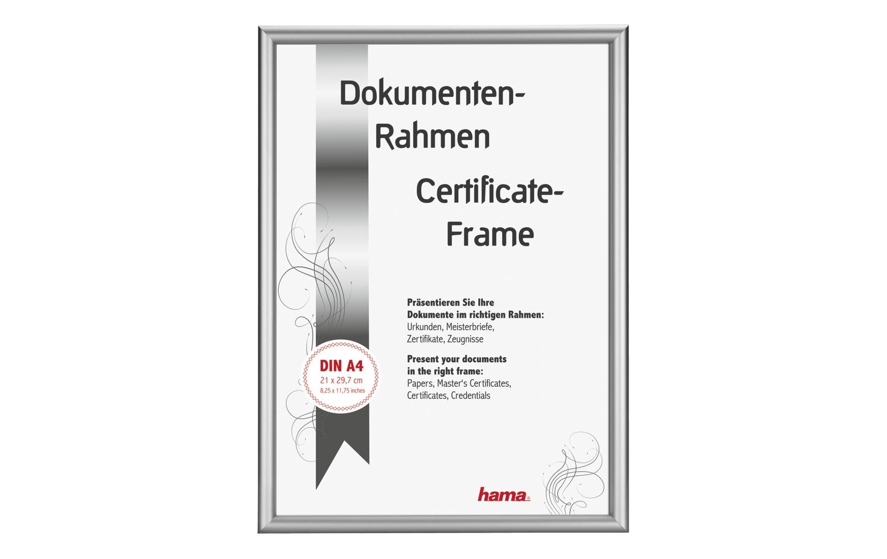 Hama Detroit Bilderrahmen – für 21 × 29,7 cm – Kunststoff, silber