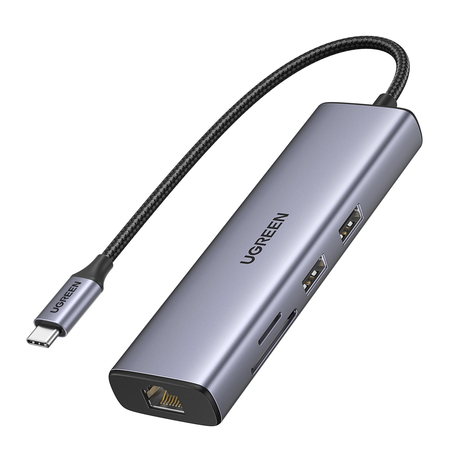Ugreen 90568 Multiport-Adapter – USB-C, HDMI, 2× USB-A, SD/microSD, für MacBook/iPad Pro/Dell