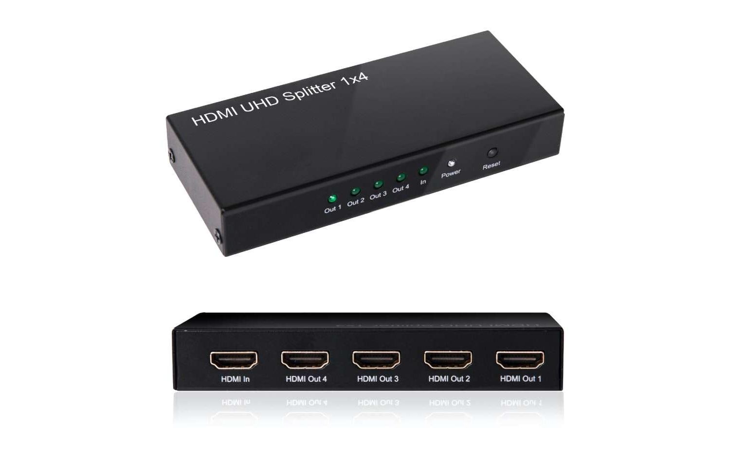CLUB3D Club 3D – HDMI-Splitter – 4K UHD, HDMI 2.0, 4 Anschlüsse – Schwarz, Metall