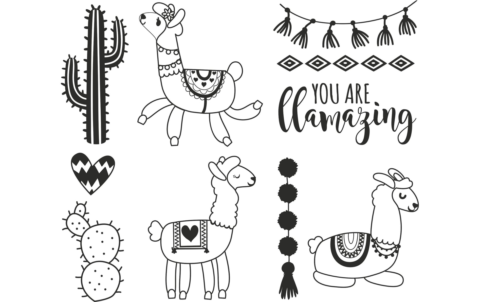 HEYDA Stempel-Set – Lama – 10 Stempel – Holz – 120 × 100 × 30 mm