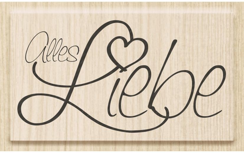HEYDA Motivstempel – Alles Liebe – Gummi – 60 × 33 mm – Hellbraun