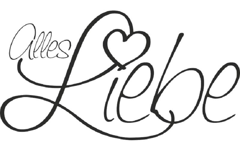HEYDA Motivstempel – Alles Liebe – Gummi – 60 × 33 mm – Hellbraun