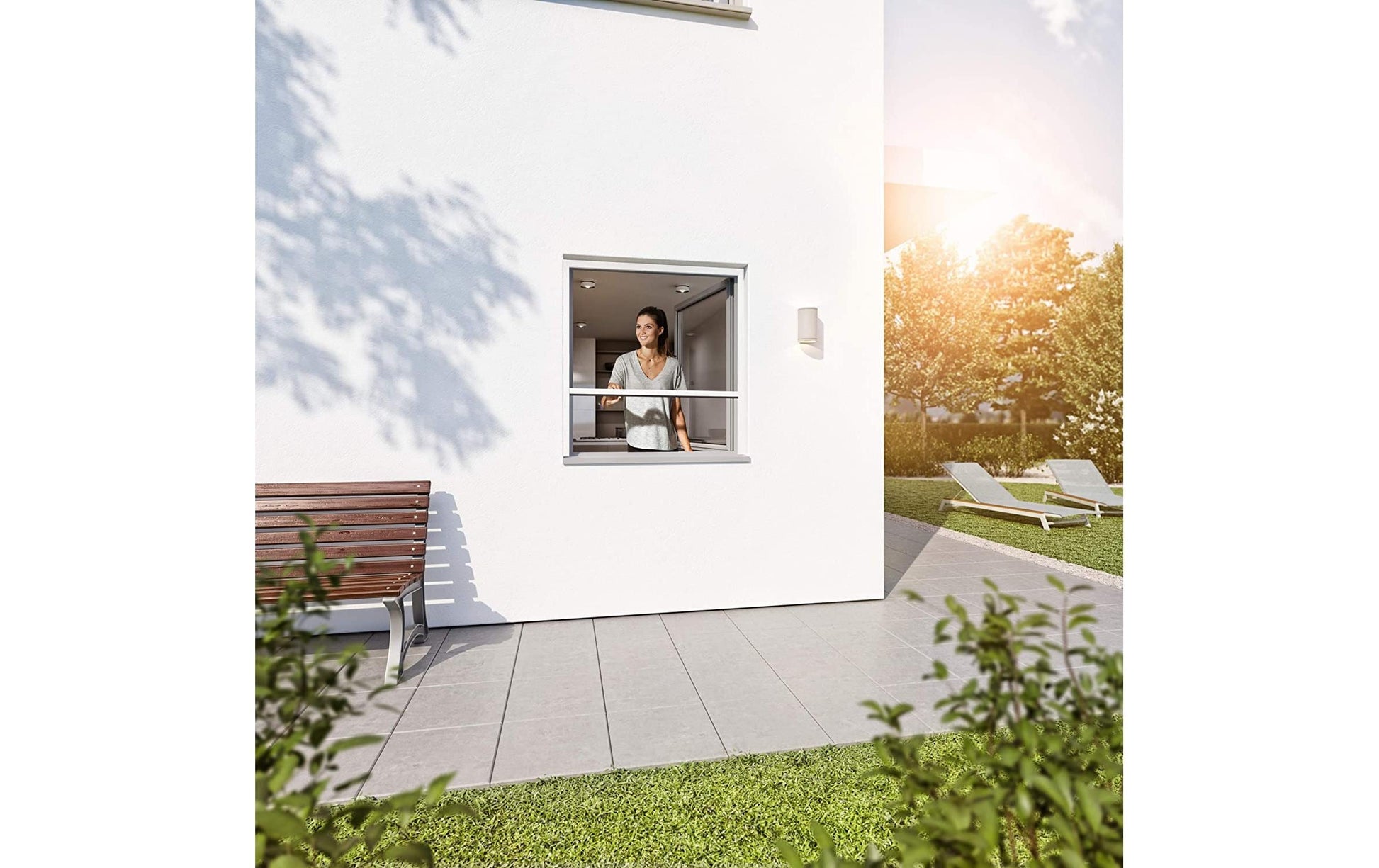 Windhager Rino Fenster-Fliegengitter – 130 × 160 cm – Anthrazit – Fiberglasgewebe