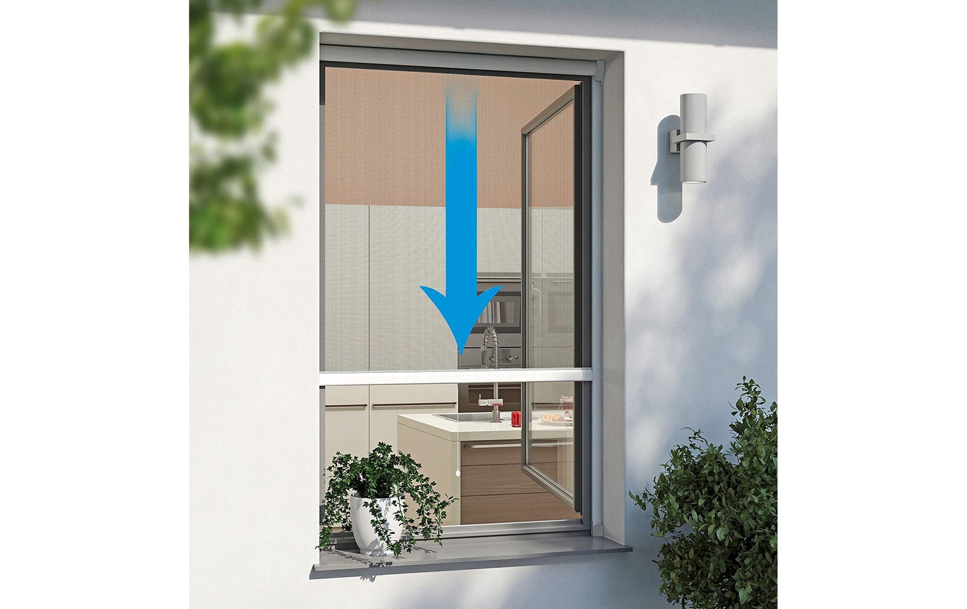 Windhager Rino Fenster-Fliegengitter – 130 × 160 cm – Anthrazit – Fiberglasgewebe