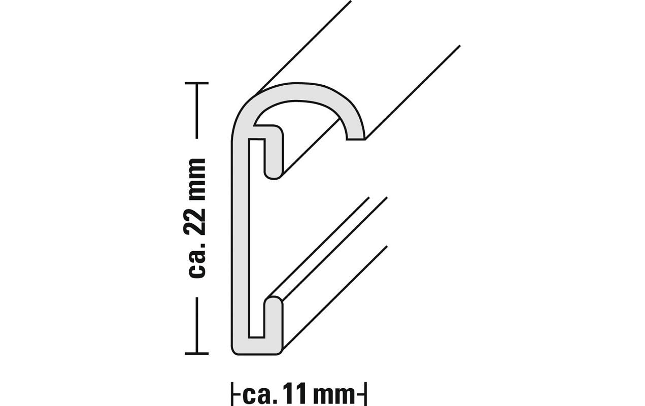 Hama Detroit Bilderrahmen – für 21 × 29,7 cm – Kunststoff, silber